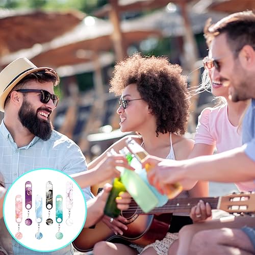 Miniatura 7 de 6 abrebotellas, abridor de cerveza retráctil de acero inoxidable con carrete redondo para insignias, abrebotellas de cerveza planas coloridas con