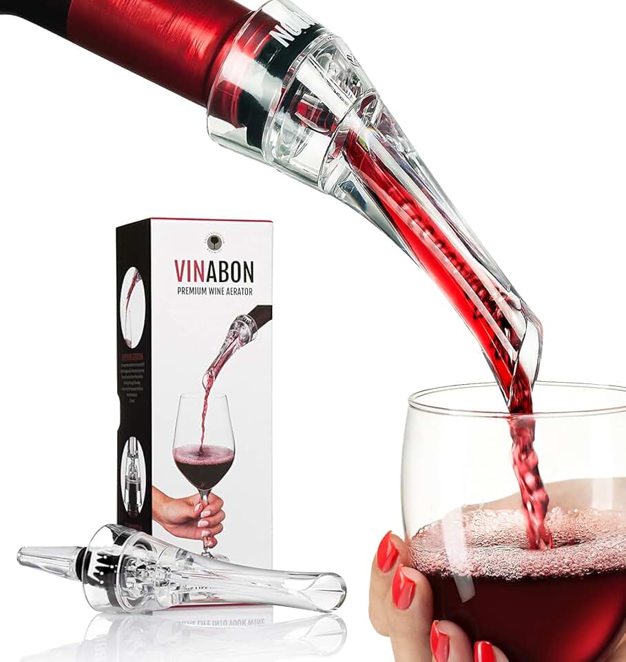 VINABON Bico aerador de vinho – Aerador de vinho profissional atualizado 2026 para sabor superior, buquê aprimorado e acabamento rico e suave. Design sem vazamento, sem gotejamento, sem derramamento