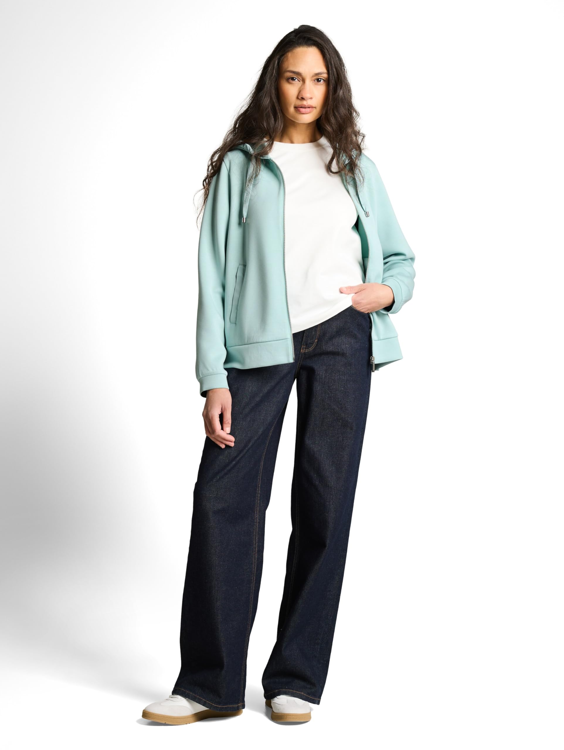 Tom Tailor Damen Hoodie Sweatjacke aus Scuba