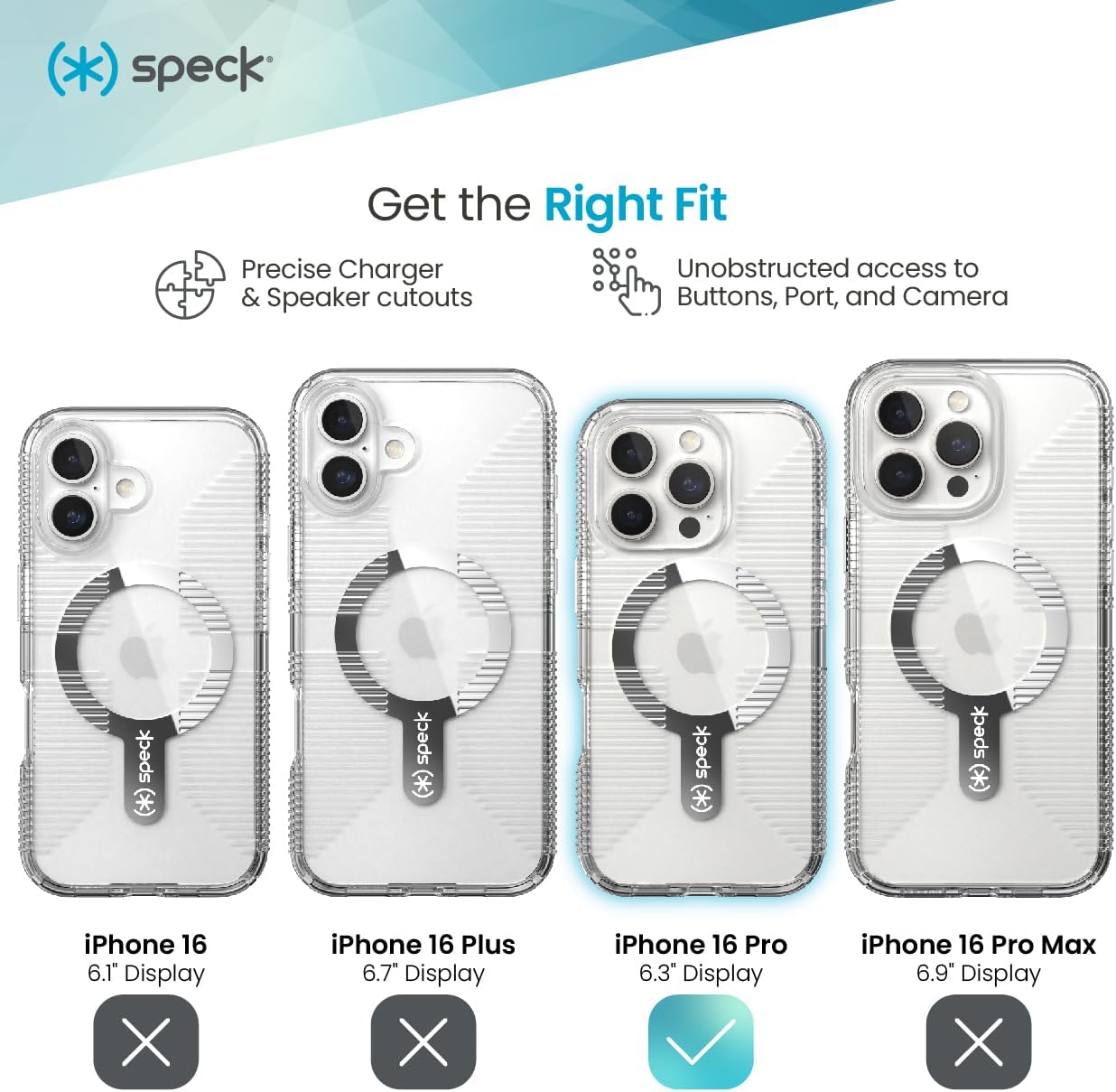 Speck Clear iPhone 16 Pro Case - Slim MagSafe GemShell Crystal Clear - Image 3