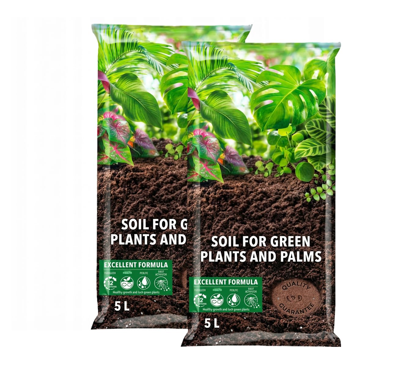 Potting Soil for Green Plants & Palms 10L (2 X 5L BAG) – Indoor Plant Mix with Perlite, Root Support, Balanced pH