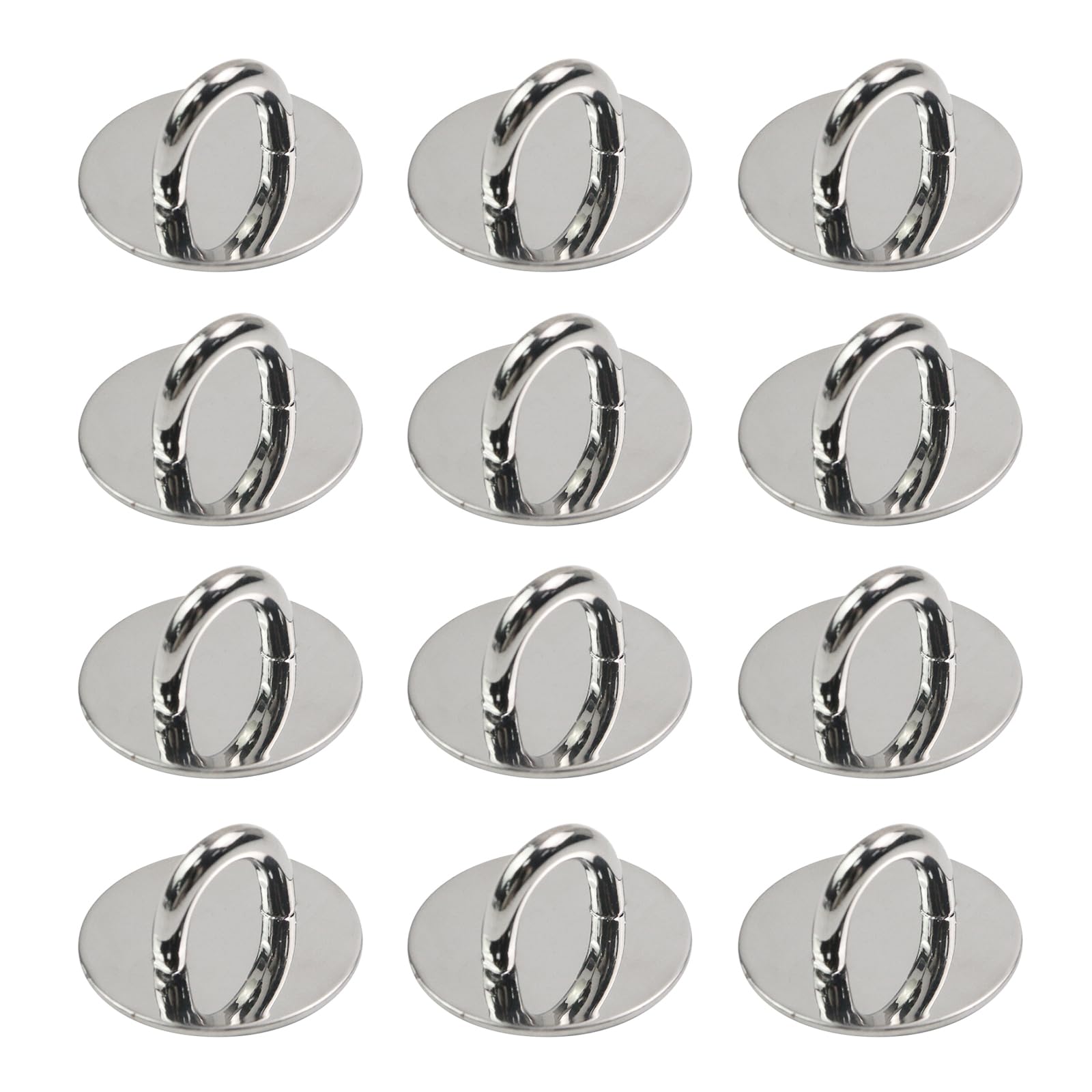 12-Pack Silver Metal Phone Charm Hooks - Adhesive Round Holder For DIY Charms & Lanyards