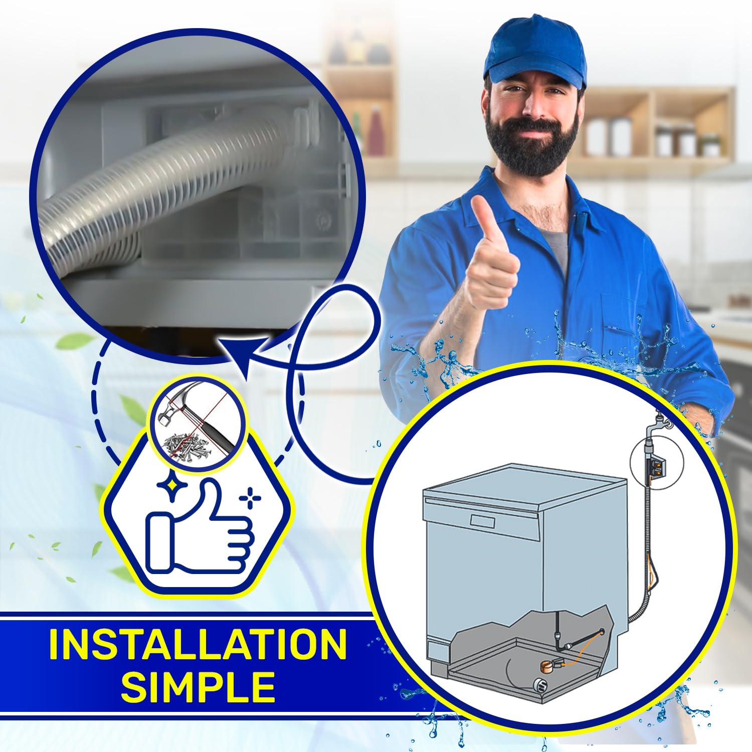 Aquastop Tuyau Lave Vaisselle 00668113 pour Siemens pour Bosch pour Balay | pour Constructa pour Neff pour Küppersbusch - Garantie de 10 Ans - MONTERAL