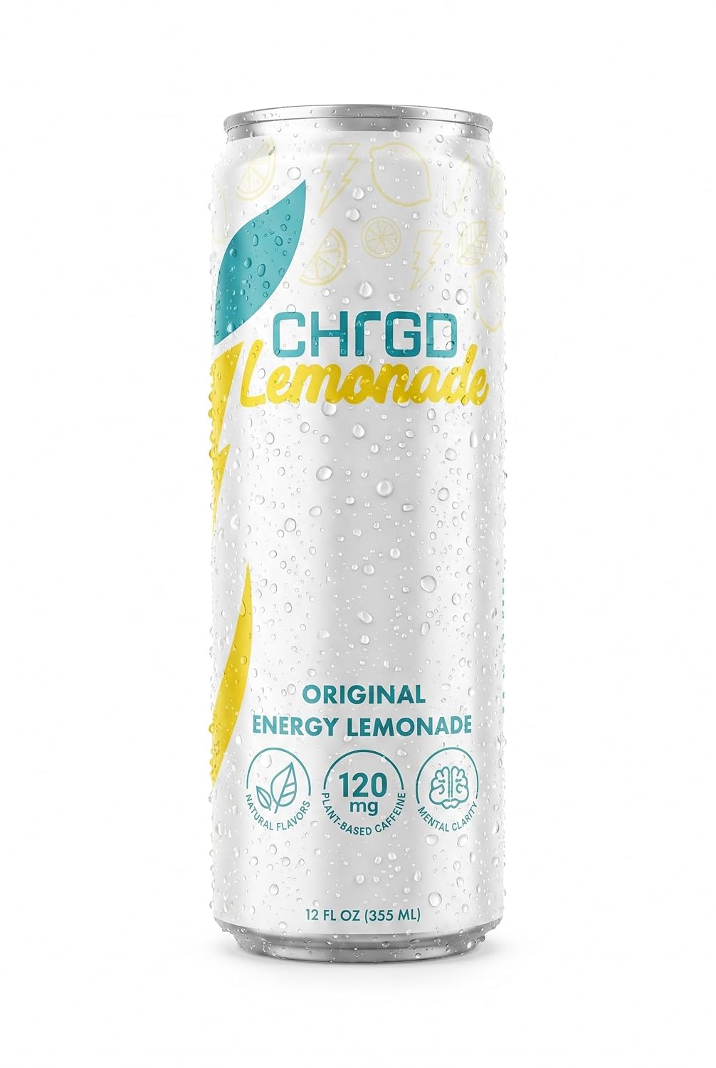 Charged Lemonade Original Energy Lemonade, Natural Flavors, Plant-Based Caffeine, 120mg, 12 fl oz. CHRGD Lemonade