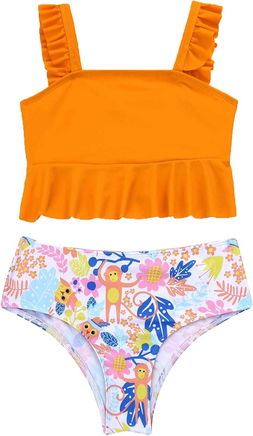 Freebily Kids Girls Two Pieces Summer Beachwear Tankini Swimsuit Tank Top with Bottoms Set