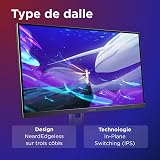 Lenovo Legion 27Q-10 - Écran Gaming de 27" QHD avec Eyesafe (IPS, 240Hz, 0.5ms, 2xHDMI+DP, AMD FreeSync Premium) - Inclinable et réglable en Hauteur - Noir - 2