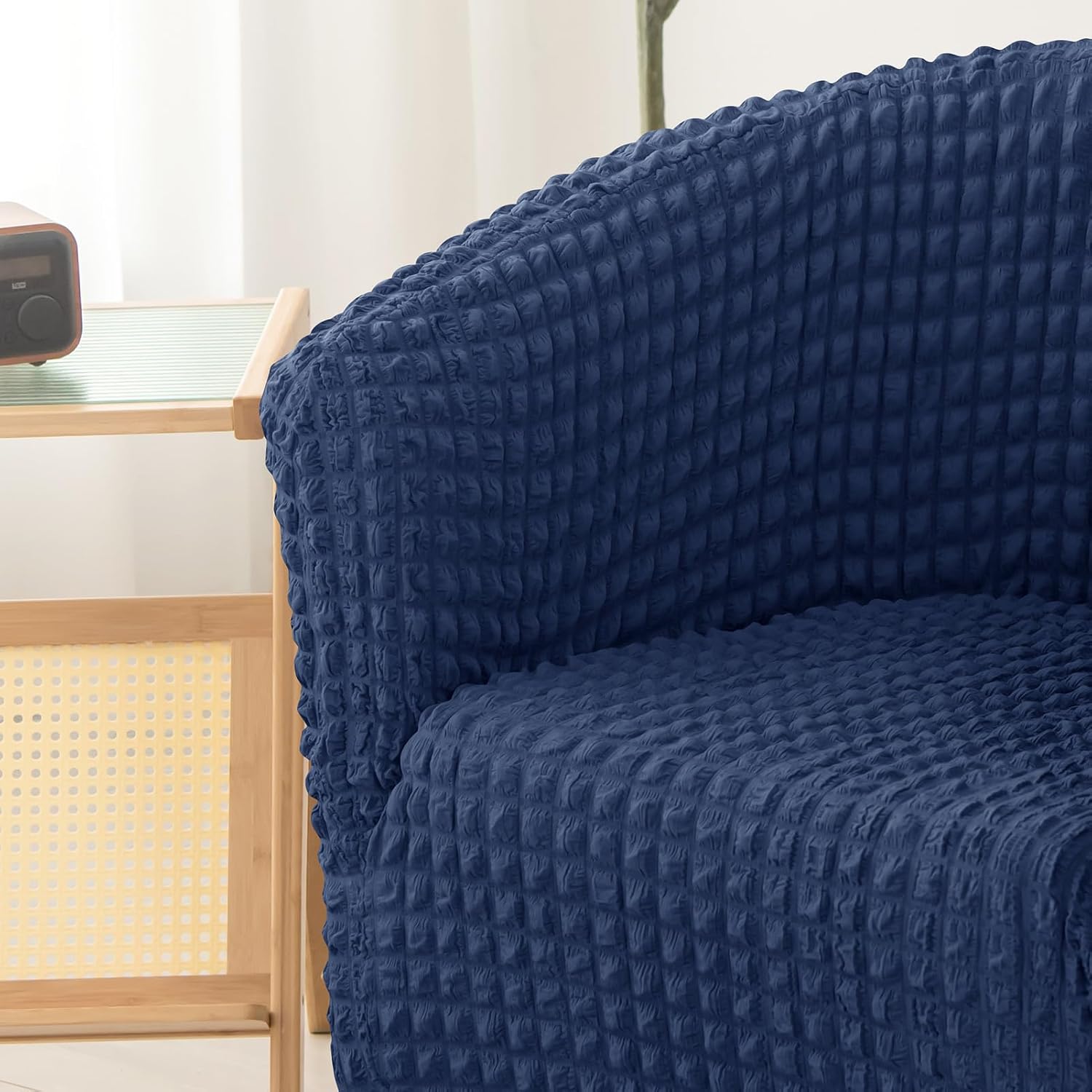Stretch Club Chair Covers, Tub Chair Covers, Removable Armchair Slipcovers, Armchair Covers, Non-Slip Sofa Slipcover Furniture Protector (Dark Blue)
