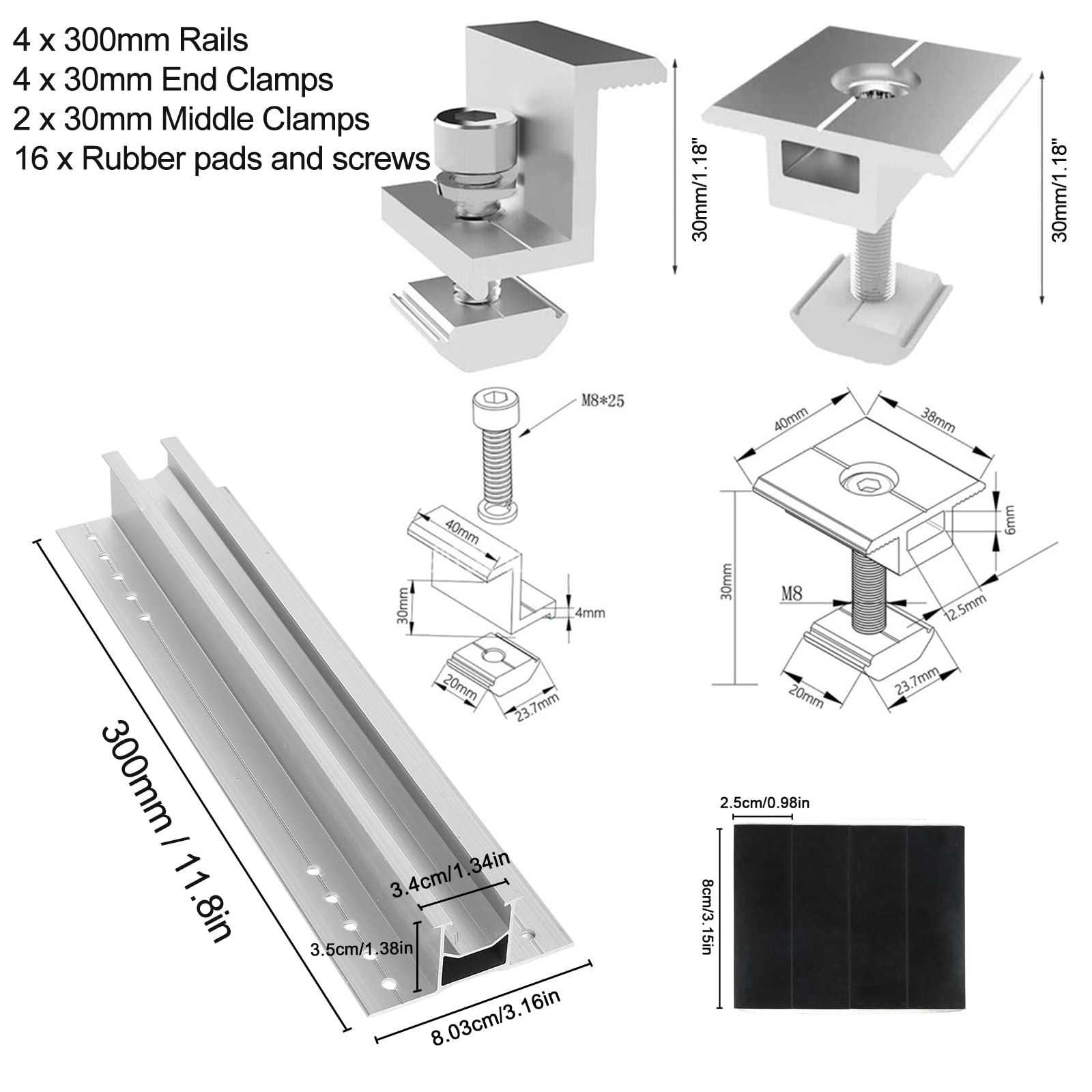 Snapklik.com : Copgge Solar Panel Bracket Aluminium Profile Mounting ...