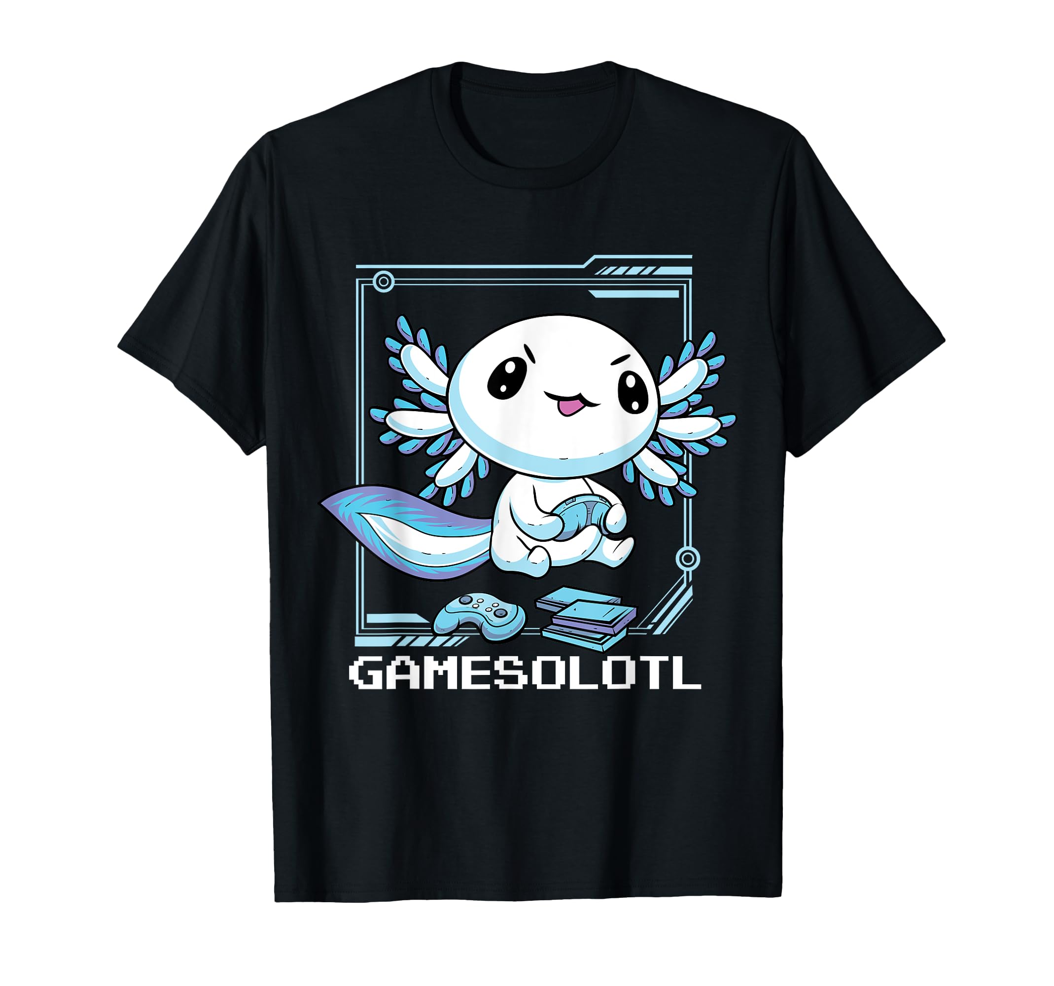 Gamer Axolotl Gamesolotl Fish Gaming Video Gamer Anime T-Shirt