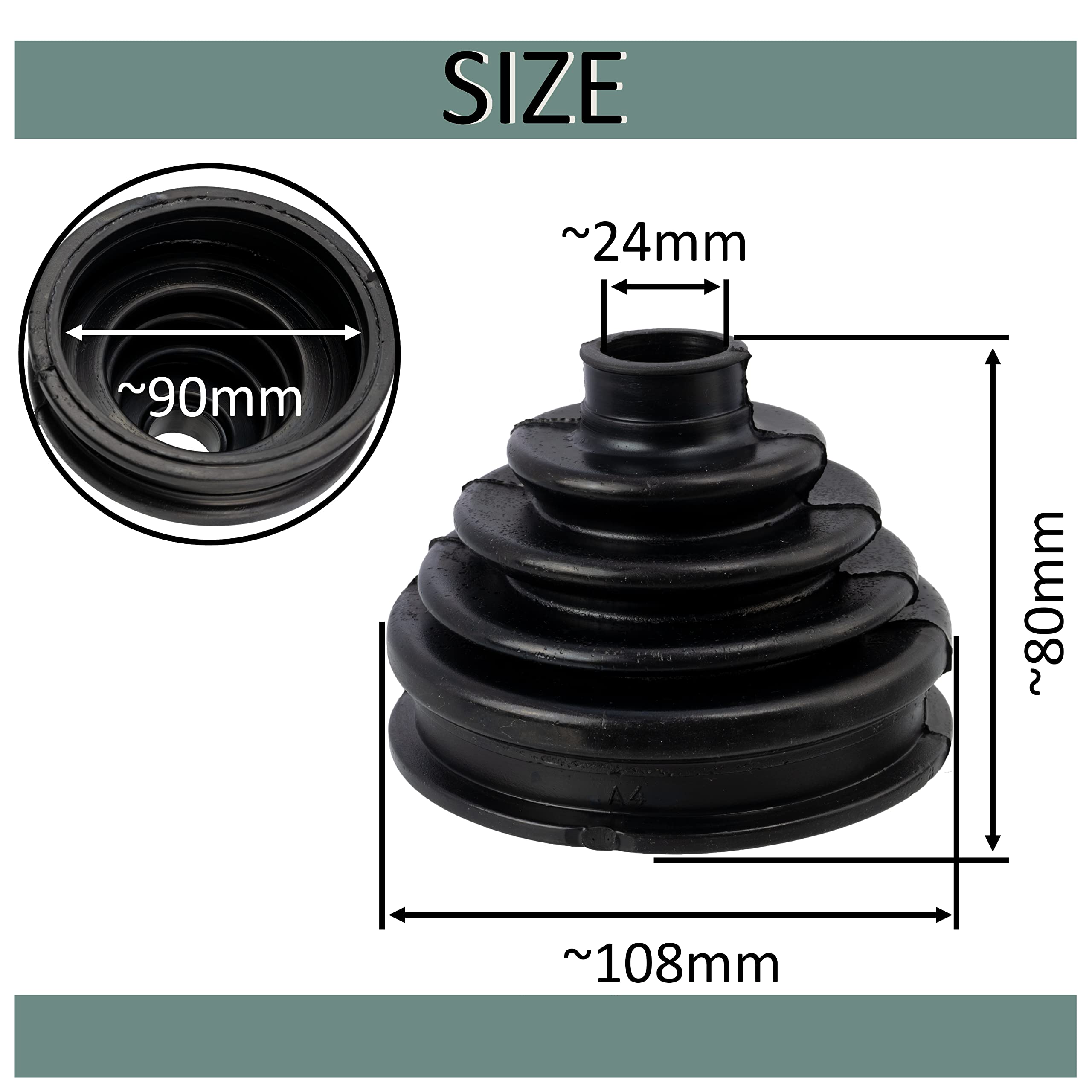 AERZETIX - C66776 - Soufflet de cardan + 2 colliers - côté de montage: des deux côtés de l'essieu avant, côté roue - compatible avec numéros OE 441498203AS, 701498203S