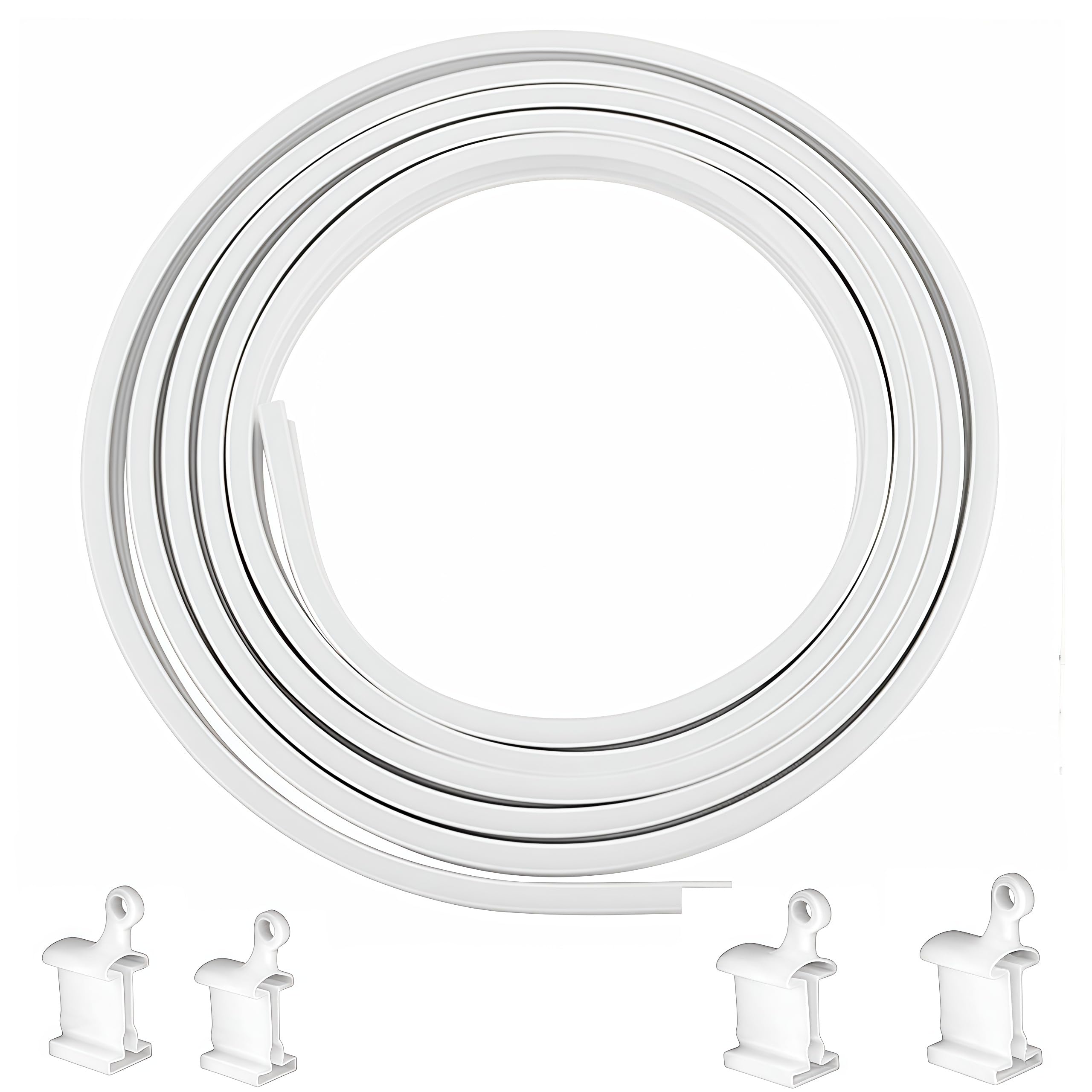 Curtain Track 5 Meter Heavy Duty Flexible Bendable Suitable For Bay Windows Room Partitions And Shower Tracks White