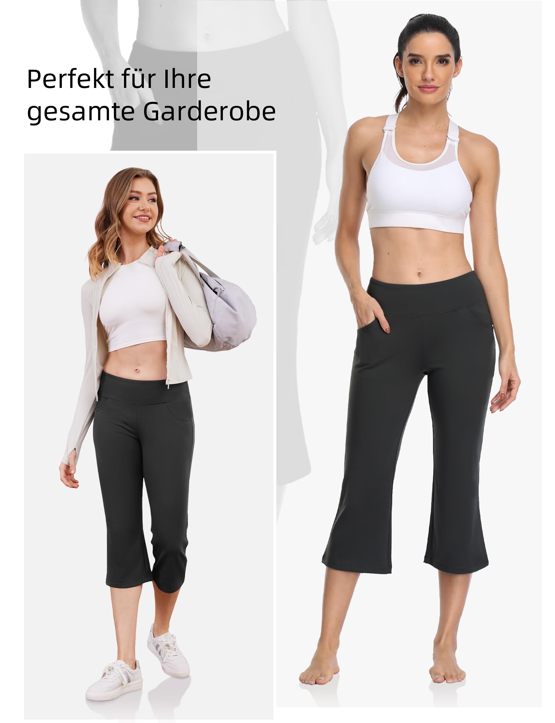 MOVE BEYOND Pantalones y Pantalones Piratas de Yoga Bootcut para Mujer con 4 Bolsillos Pantalón Corte de Bota de Cintura Alta para Vestir Pilates Fitness Entrenamiento