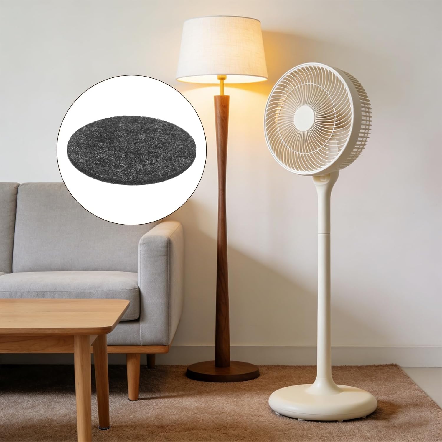 uxcell 32Pcs Non Slip Furniture Pads, 2.5" Round Self Adhesive Felt Bumpers Noise Reducing Furniture Feet Floor Protector for Chairs Tables Furniture Legs (Gray 0.12" Thick)