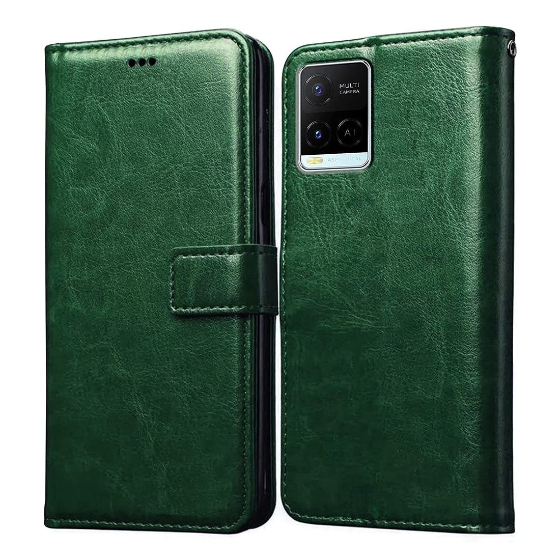 Amazon Brand- Solimo Flip for Vivo Y21 (2021) (Leather_Green) (B0BHTZH31P) Amazon Price History, Amazon Price Tracker