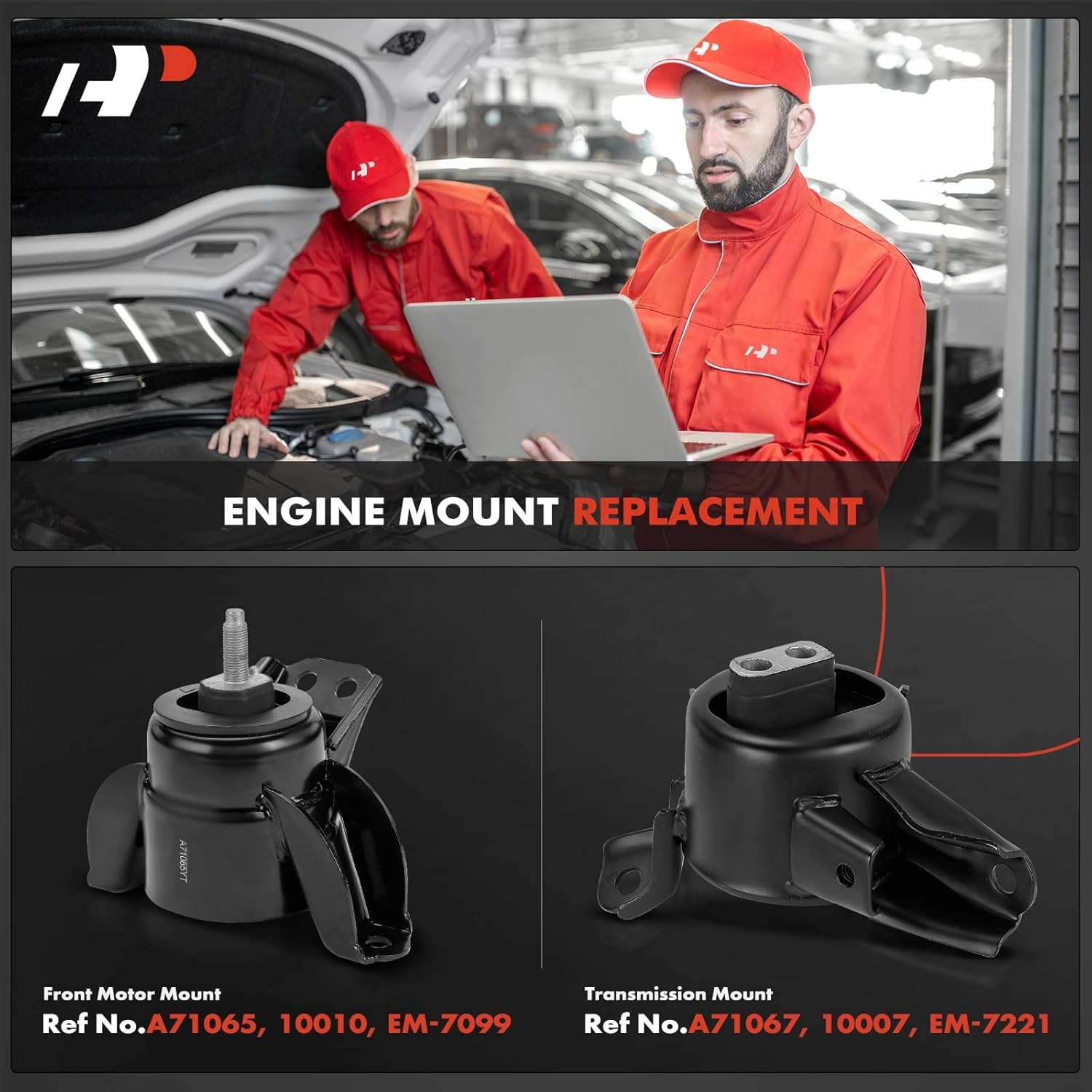 A-Premium 2PCS Engine Motor Mount and Transmission Mount Set Compatible with Kia Soul 2014 2015 2016 L4 1.6L 2.0L, Replace# 21810B2000, 218303Z200