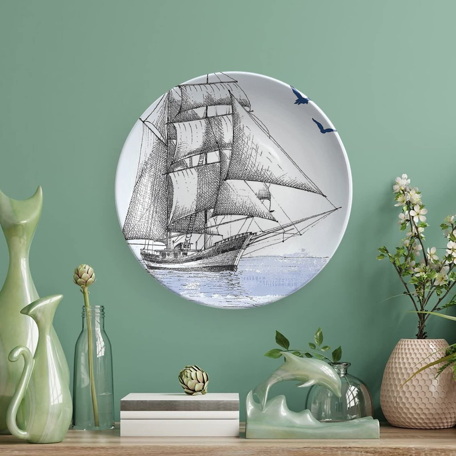 Amazon.com: XISUNYA 7 Inch Decorative Plate, Nautical Round
