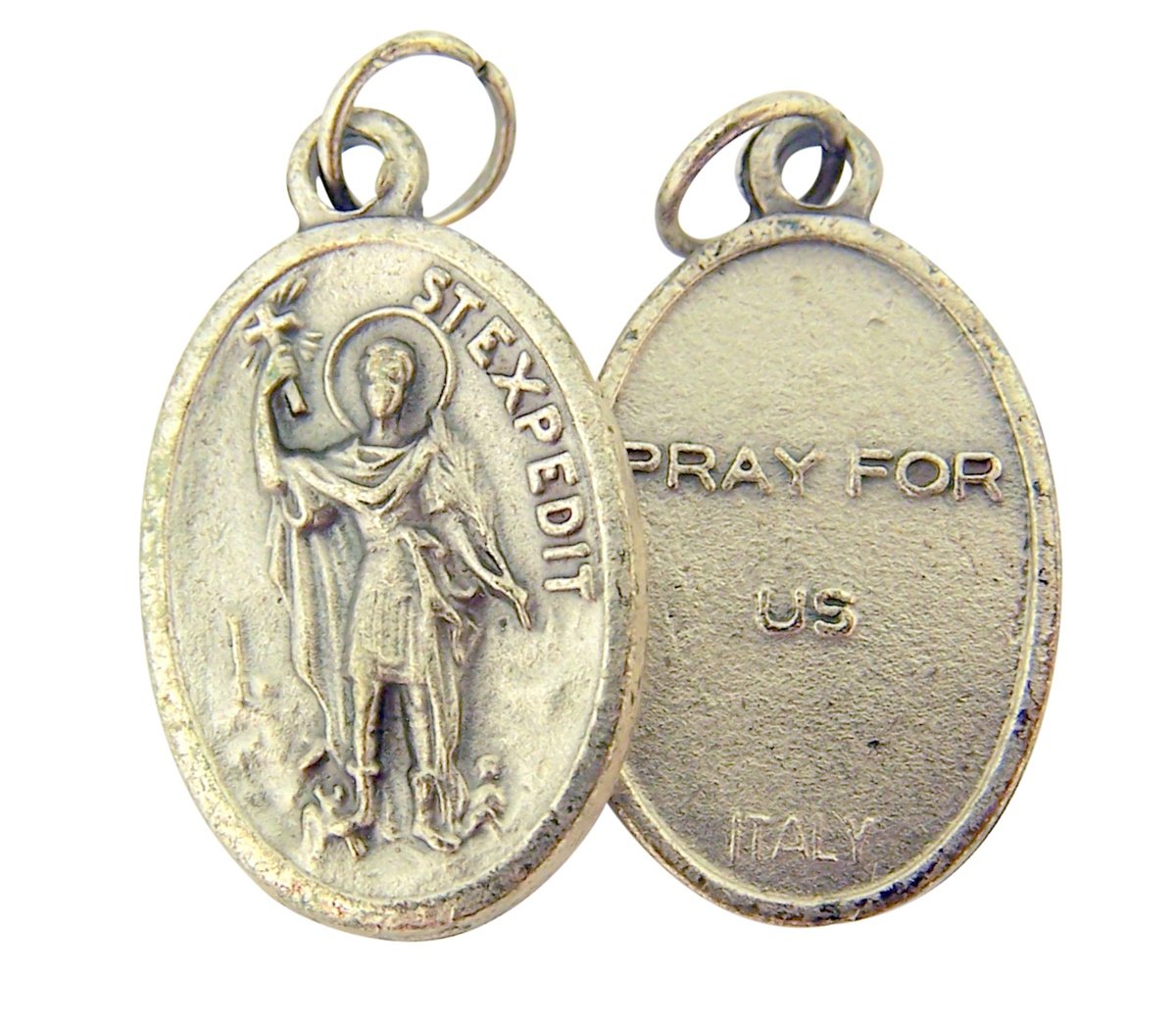 Catholic Patron Saint Medals Silver Toned Base, 1 Inch, Set of 2, Silver — view 7