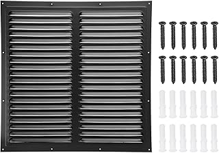 PATIKIL 16"x16" Aluminum Gable Vent, Exterior Wall Outlet Vent Square Soffit Vent HVAC Louver Air Grille with Built-in Screen for House Attic Garage Ceiling, Black