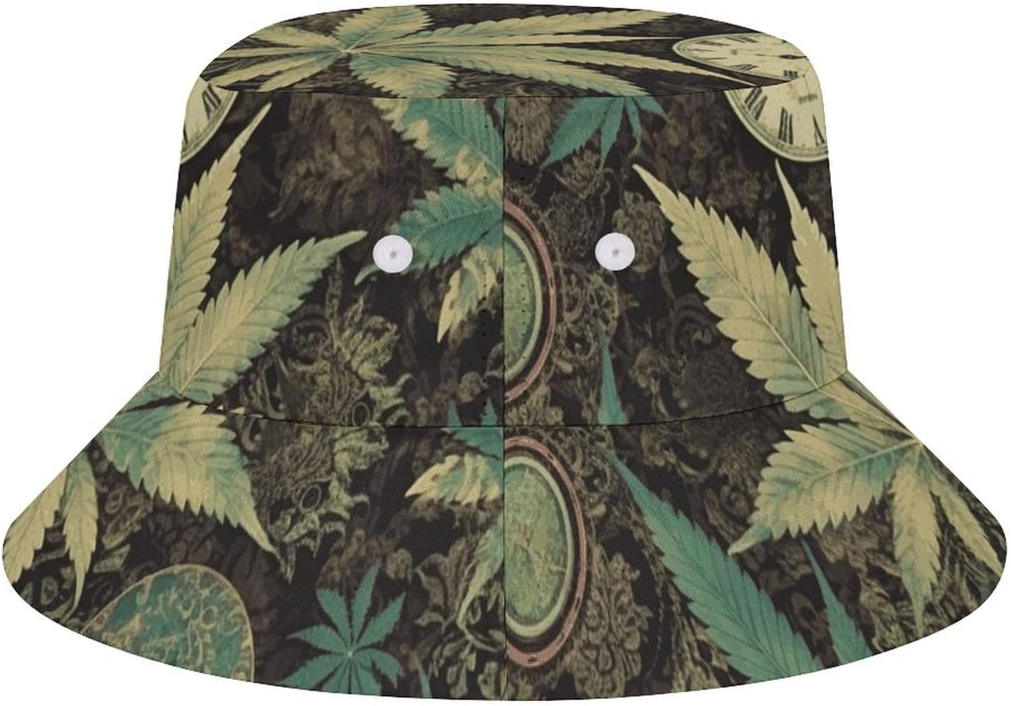 A Puff in Time Weed Marijuana Bucket Hat Packable Sun Hats Travel Summer Beach Fisherman Cap for Women Men Teens