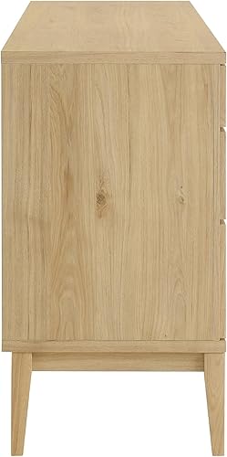 Miniatura 7 de Modway Samos - Aparador retro moderno de 62 pulgadas con almacenamiento en nogal, gabinete de buffet con diseño geométrico de puerta para comedor,