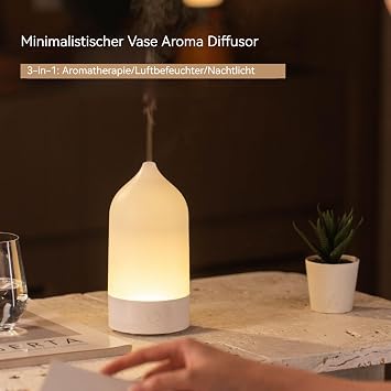 Duftöl-Diffusor mit automatischer Abschaltfunktion 120 ml 7-farbige LED-Leuchten Ultraschall-Aromatherapie & Luftbefeuchter-Kombination für Entspannung und Wellness
