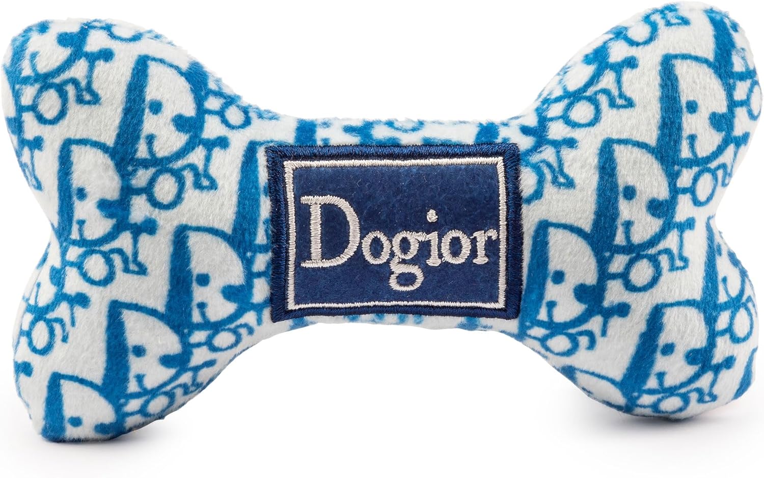 Haute Diggity Dog Dogior Bone, Plush Designer Dog Toys with Interactive Squeaker, Stimulating Pet Enrichment, Machine-Washable & Safe Materials for All Breeds, Size Small