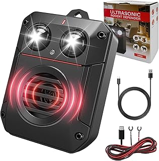 Répulsif Anti Fouines Ultrason Voiture, Anti Martre Voiture 12V, répulsif à ultrasons pour martres, Anti fouine Voiture avec USB, pour Voiture, Maison, Grenier, Jardin, 1 pc