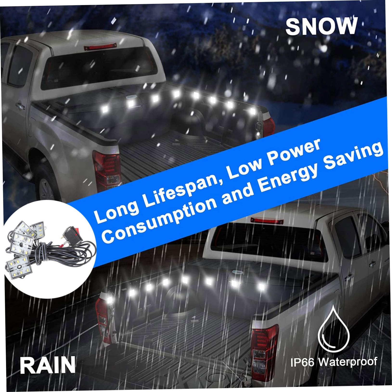 GANAZONO 12V LED Van Interior Lights LED Strip Light for Truck Trailer Lighting for Camping Box Use Easy Installation Durable Design Energy Efficient