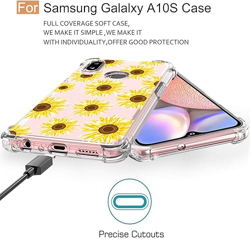 Miniatura 3 de Osophter Funda para Samsung Galaxy A10S, Galaxy M01S, diseño floral floral para niñas y mujeres, absorción de golpes, goma TPU flexible, silicona