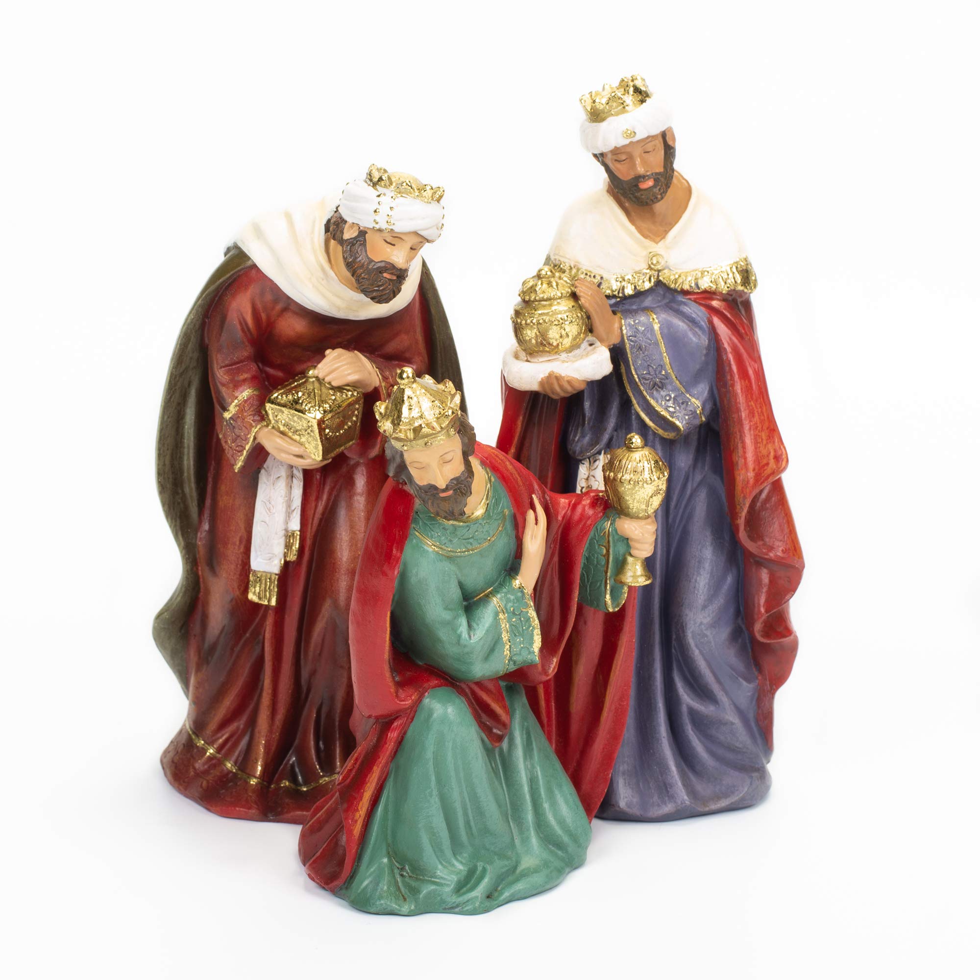 Crèche de Noël 7 pièces 26 cm avec arrière-plan pour créer une ambiance magique en famille