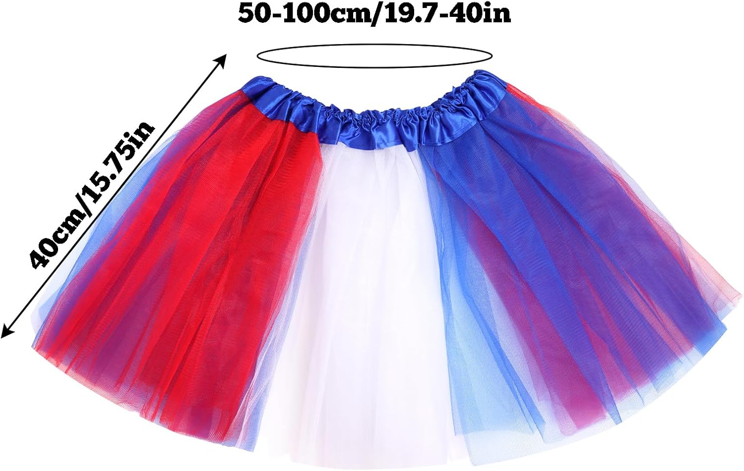 Layered Tutu Skirt for Women, Elastic Short Colorful Tulle Tutu Skirt for Halloween 80's 90's Costume