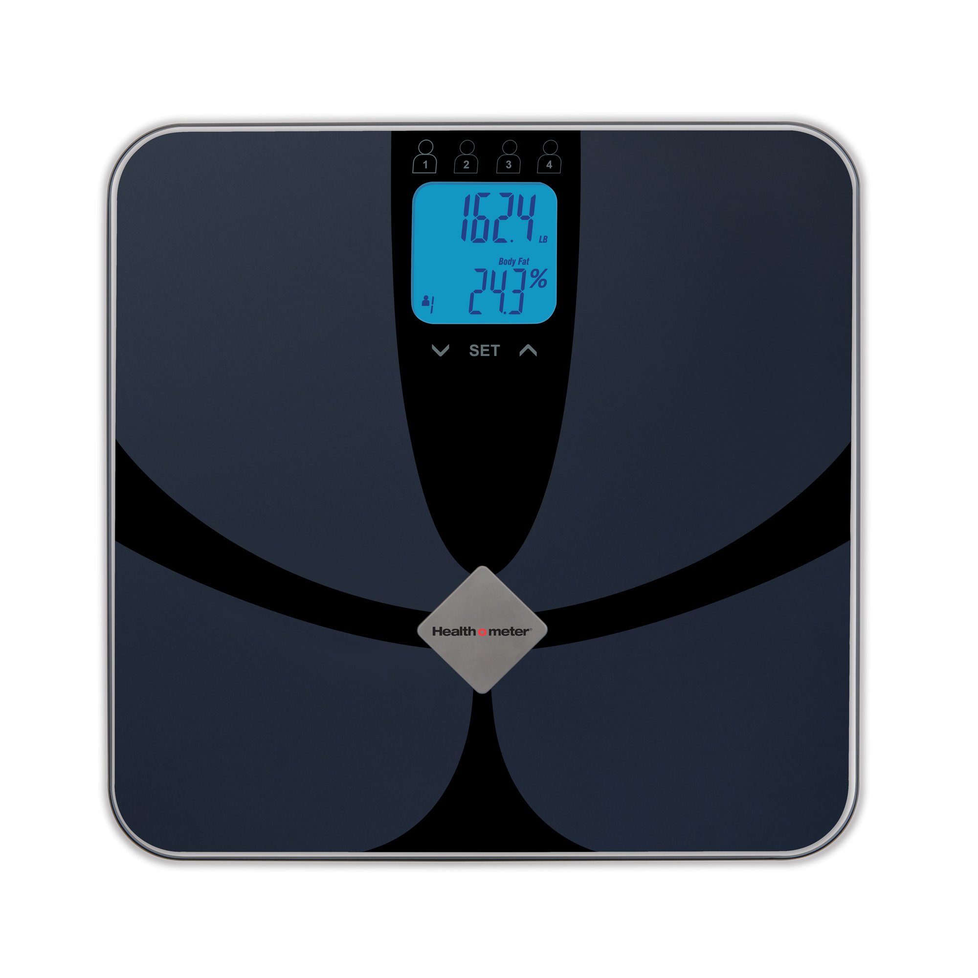 Health o meterHealth Scan Body Composition Weight Tracking Digital Scale for Body Weight, Body Fat, Hydration Levels, BMI, Bone & Muscle Mass, Backlit LCD Display, 400 lb Capacity, Batteries Included
