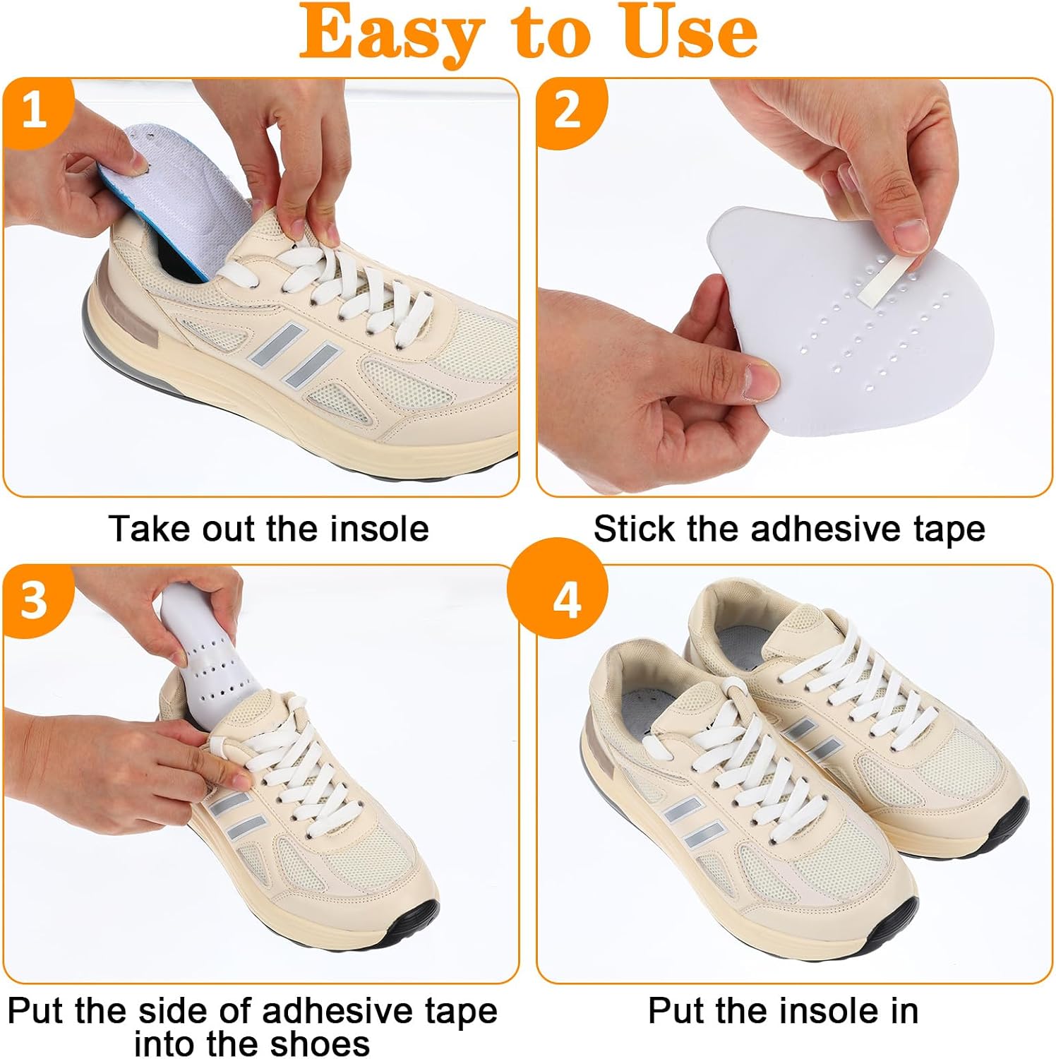 2 Pairs Shoe Creases Protector, 3.7 x 3.9'' Soft & Comfortable Anti-Wrinkle Sport Shoe Creases Shoe Toe Protectors Crease Protectors for Sneakers Shoes Boots for Men Women(Black & White)