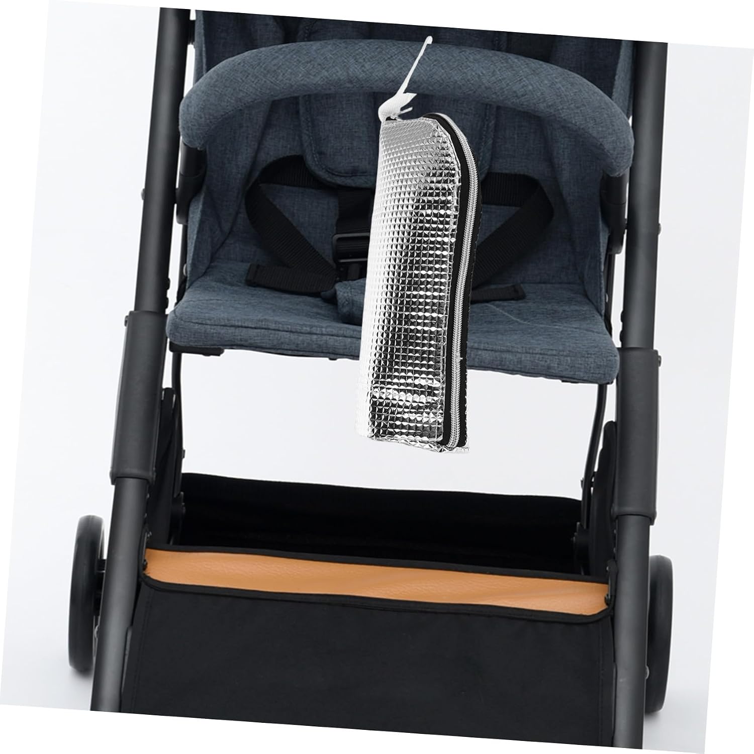 2pcs Insulated Bottle Warmer Bag with Waterproof Aluminum and Plush Material, Leakproof Stroller Hanging Thermal Bottle Tote for Handsfree Walks and Outdoor Activities