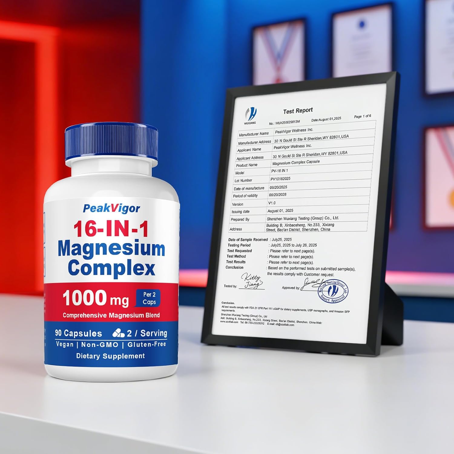 16 in 1 Magnesium Complex, 1000mg Magnesium Complex Supplement for Women with Magnesium Glycinate, Citrate, Orotate, L-Threonate, Malate, Sleep Support, Third-Party Tested, Easy-Swallow Vegan Capsules - Image 10