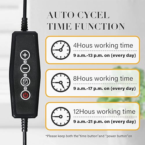 Miniatura 2 de iPower Luz LED de cultivo, lámpara de cultivo de plantas con clip de espectro completo de 6000 K con 84 LED blancos y amarillos para plantas de