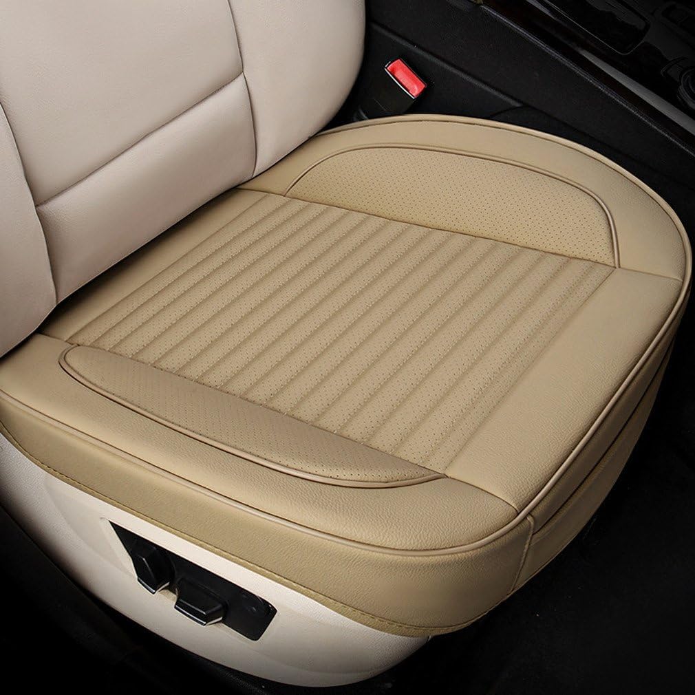 Car Seat Cushion, Soft Luxury PU Leather Semi-Custom Auto Front Driver Seat Cover Mat Pad for Seat Decorate&Protector, Bottom Leather Replacement Cover - Fit for Most Vehicle, Sedan, Truck, SUV, Van