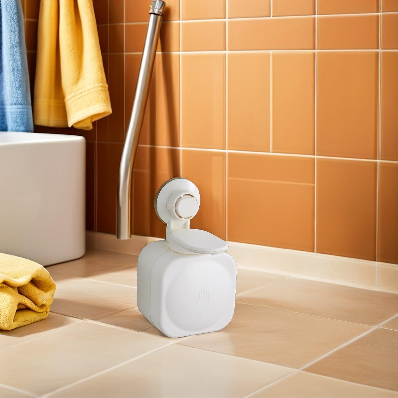 Dispensador de Jabón de Pared Ventosa para Ducha, Fácil de Presionar, Material Abs, Color Blanco, Adecuado para Baños y Geles de Ducha