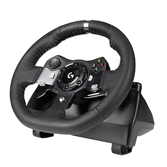 Logitech G920 Driving Force Racing Wheel for Xbox Series X|S, Xbox One, PC, Mac, Dual-Motor Force Feedback, Stainless Steel Paddle Shifters, Leather Wheel, Responsive Pedals + More