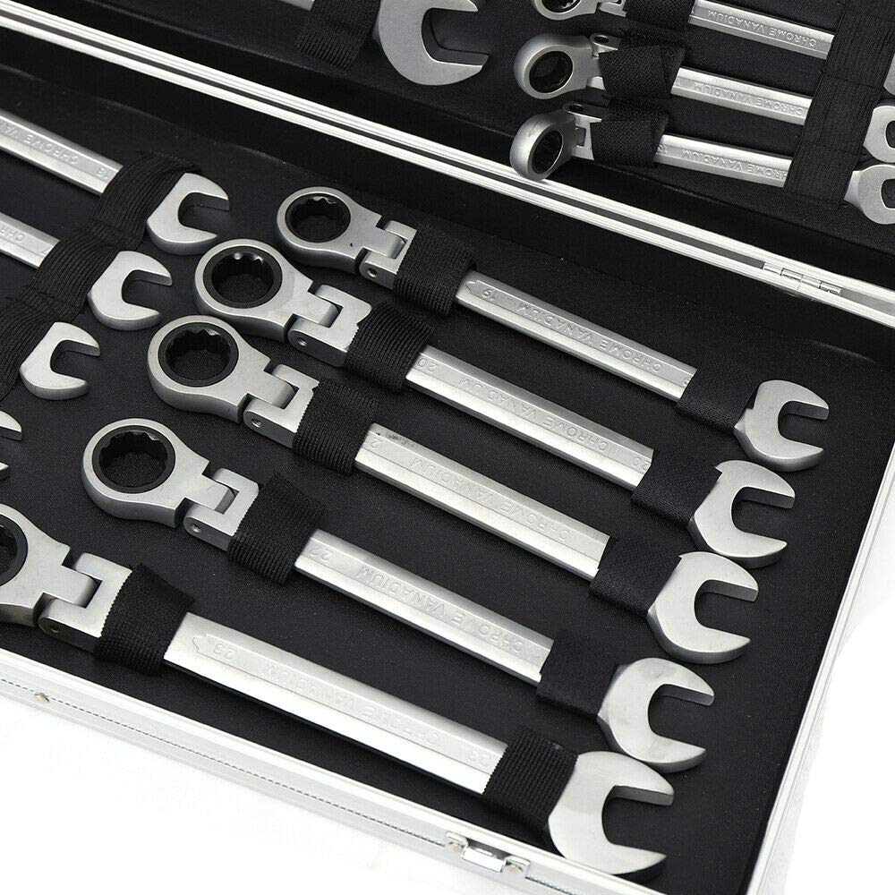 Set di chiavi combinate a cricchetto flessibili, 6-32 mm, 22 pezzi
