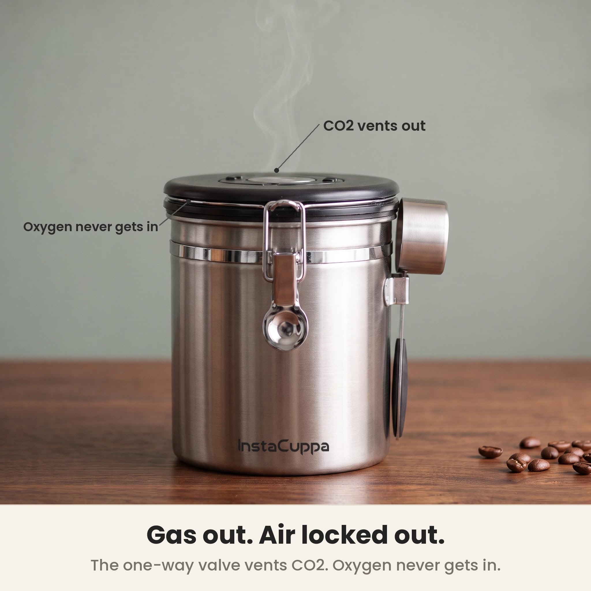 InstaCuppa Coffee Canister - Fresh Coffee Storage -5