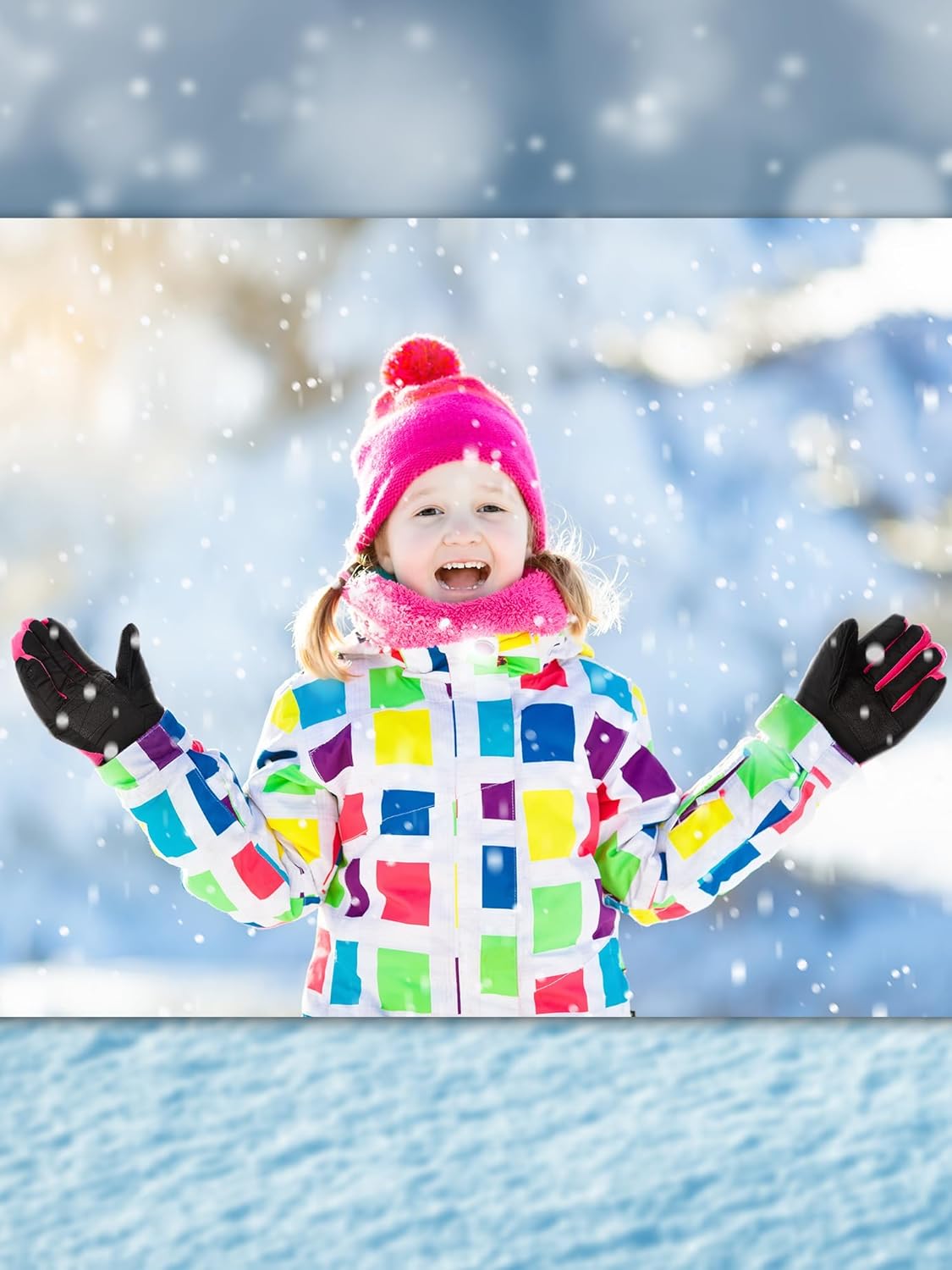 Geyoga 3 Pairs Kids Winter Ski Gloves Waterproof Snow Mittens Windproof Warm Gloves for Girls Boys Cold Weather - Image 5