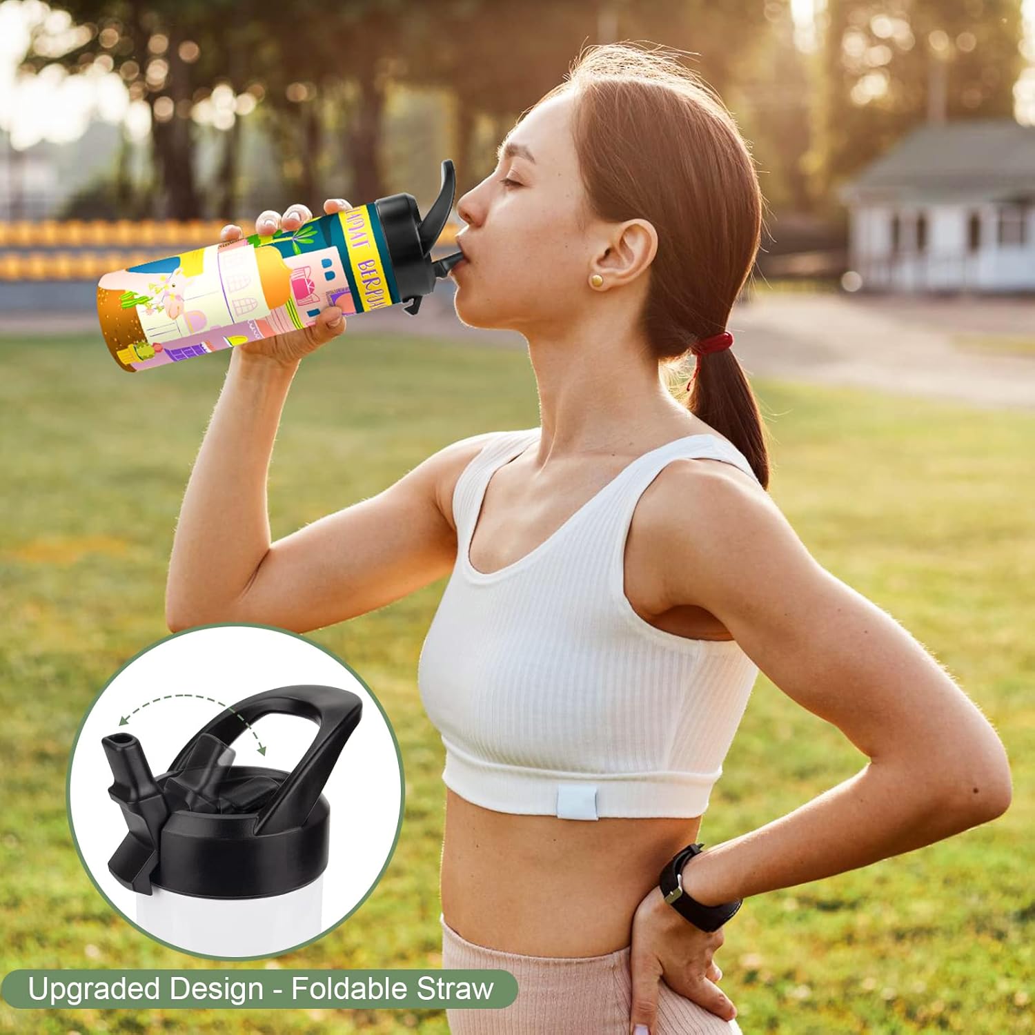 8 Pack 20oz Sublimation Tumbler Set Triple-Insulated Stainless Steel Sports Water Bottle with Straw Lid Blank Sublimation Cup with DIY Stickers, Shrink Wrap, Rubber Base, Heat Tape for Heat Transfer - Image 4