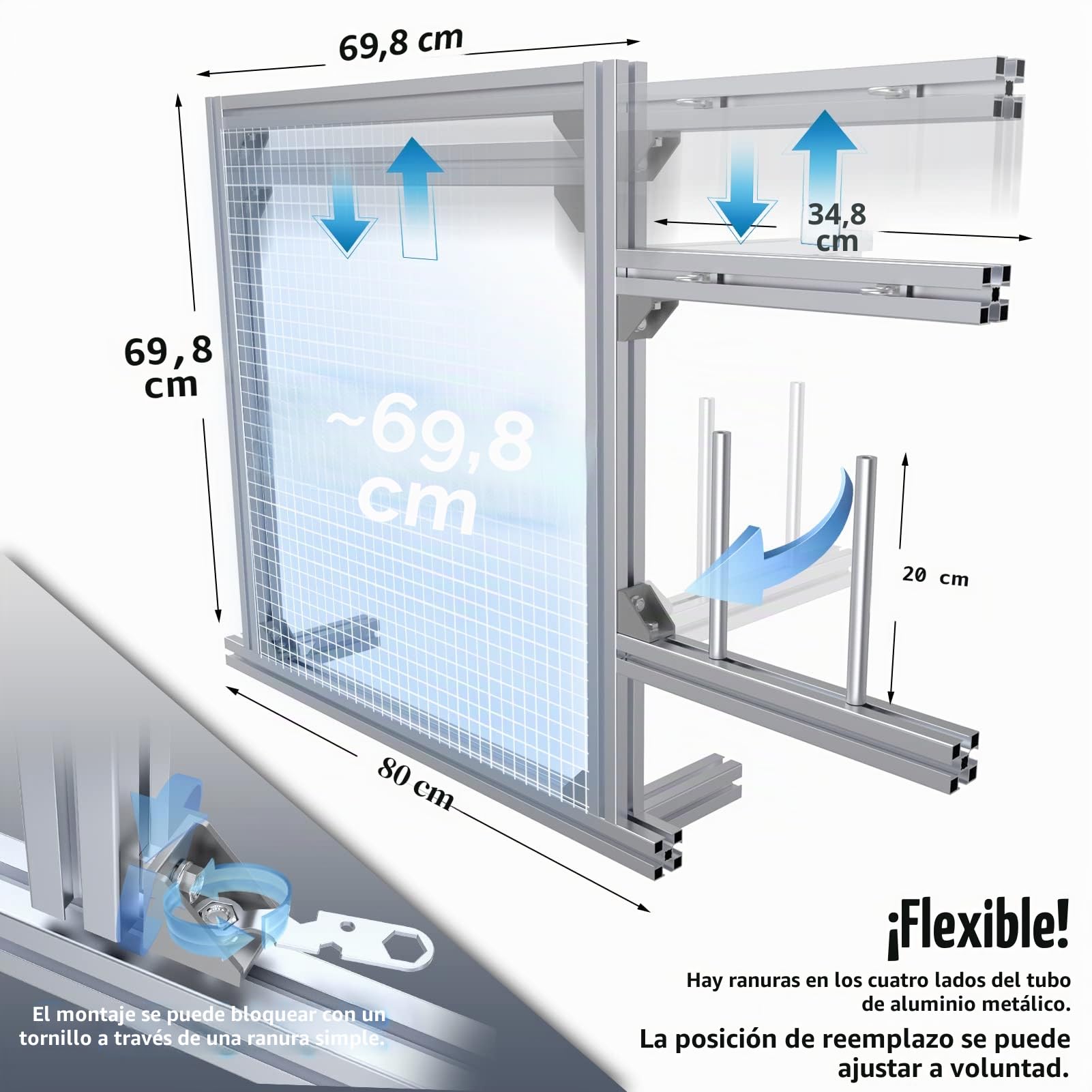 NODOCA Rug Tufting Frame Tufting Kit de 70 cm (27,5 pulgadas) Marco de aluminio y metal tufting para hacer alfombras, marco de alfombra para accesorios de tufting, juego de pistolas