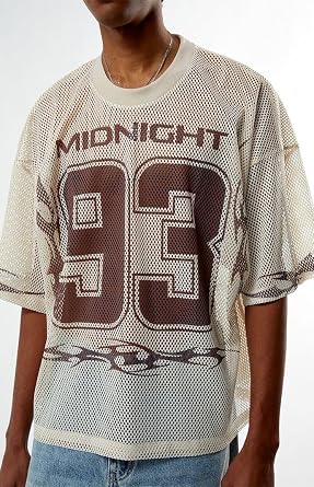 PacSun Men's Midnight 93 Cream Mesh Jersey
