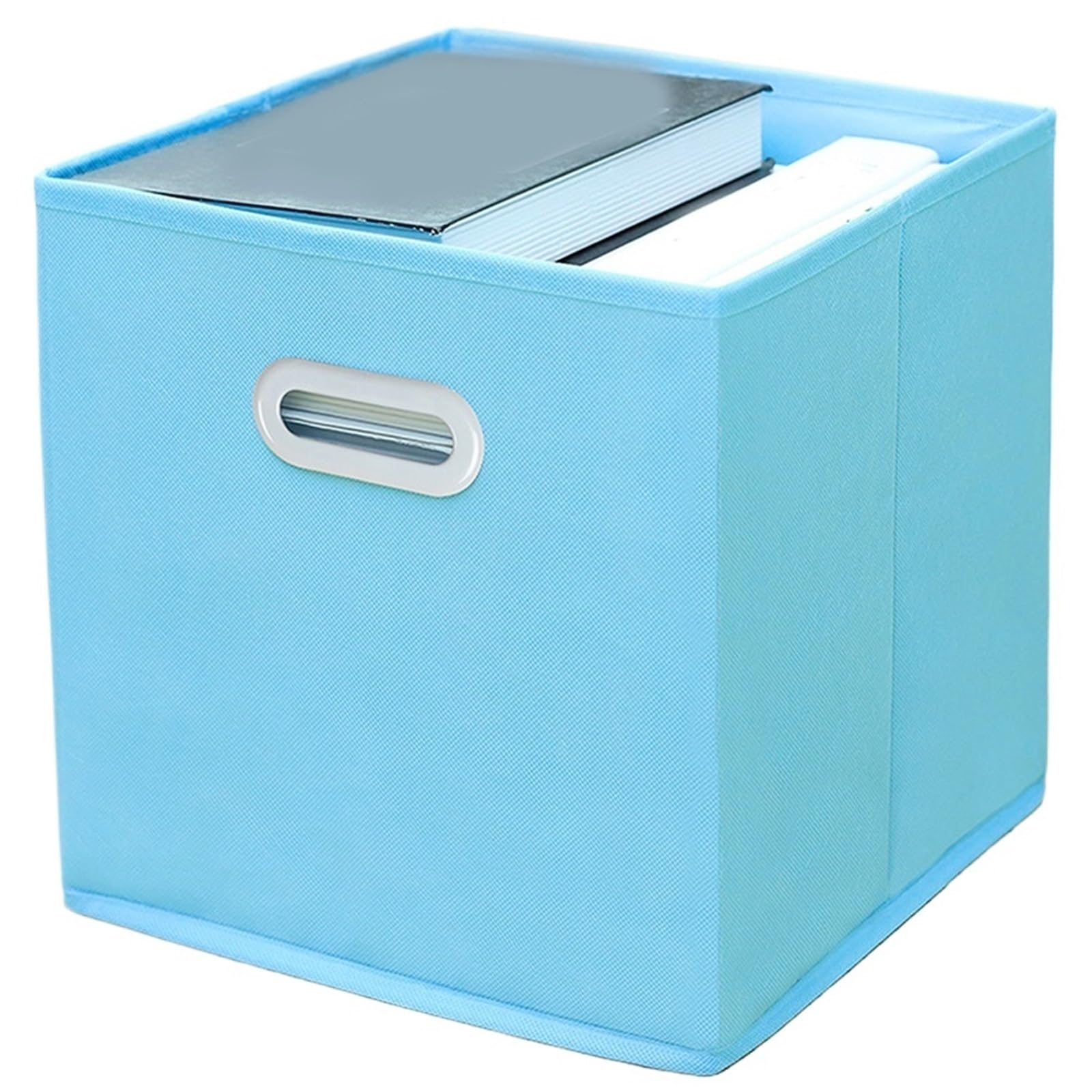 CGUOHU 6pcs Fabric Cloth Storage Box For Book Clothes Toys Sundries Foldable Closet Drawer Organizer Bins Basket For Wardrobe Storage(Blue)