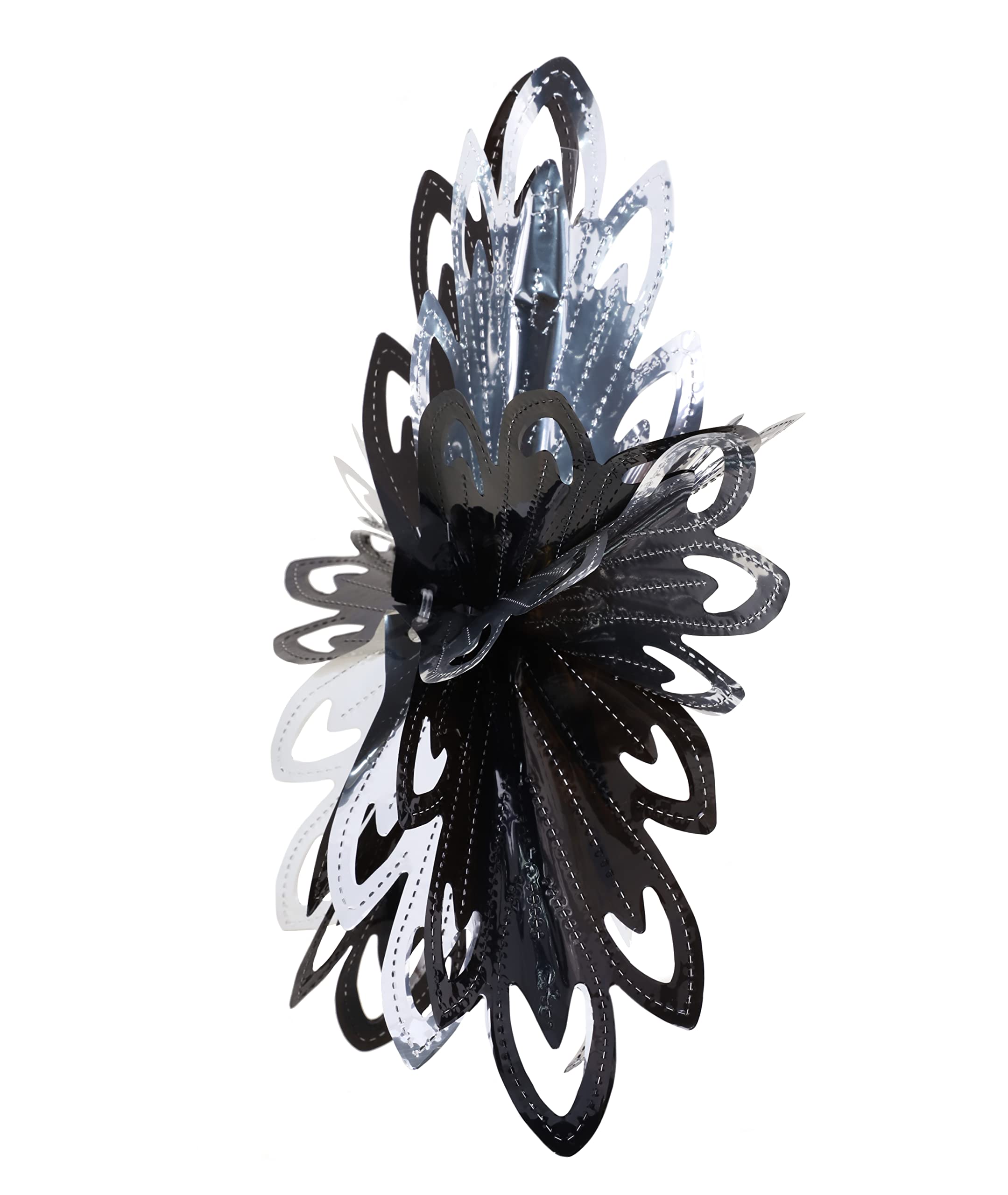 Christmas Concepts® 16” (1.3ft) Large Foil 3D Star Hanging Decoration - Christmas Trimming (Black & Silver) - Image 3