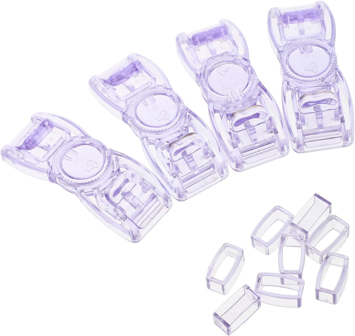Hemoton 4pcs Swim Goggle Strap Buckles Plastic Clip Replacement for Goggle Headband Secure Clasp Purple