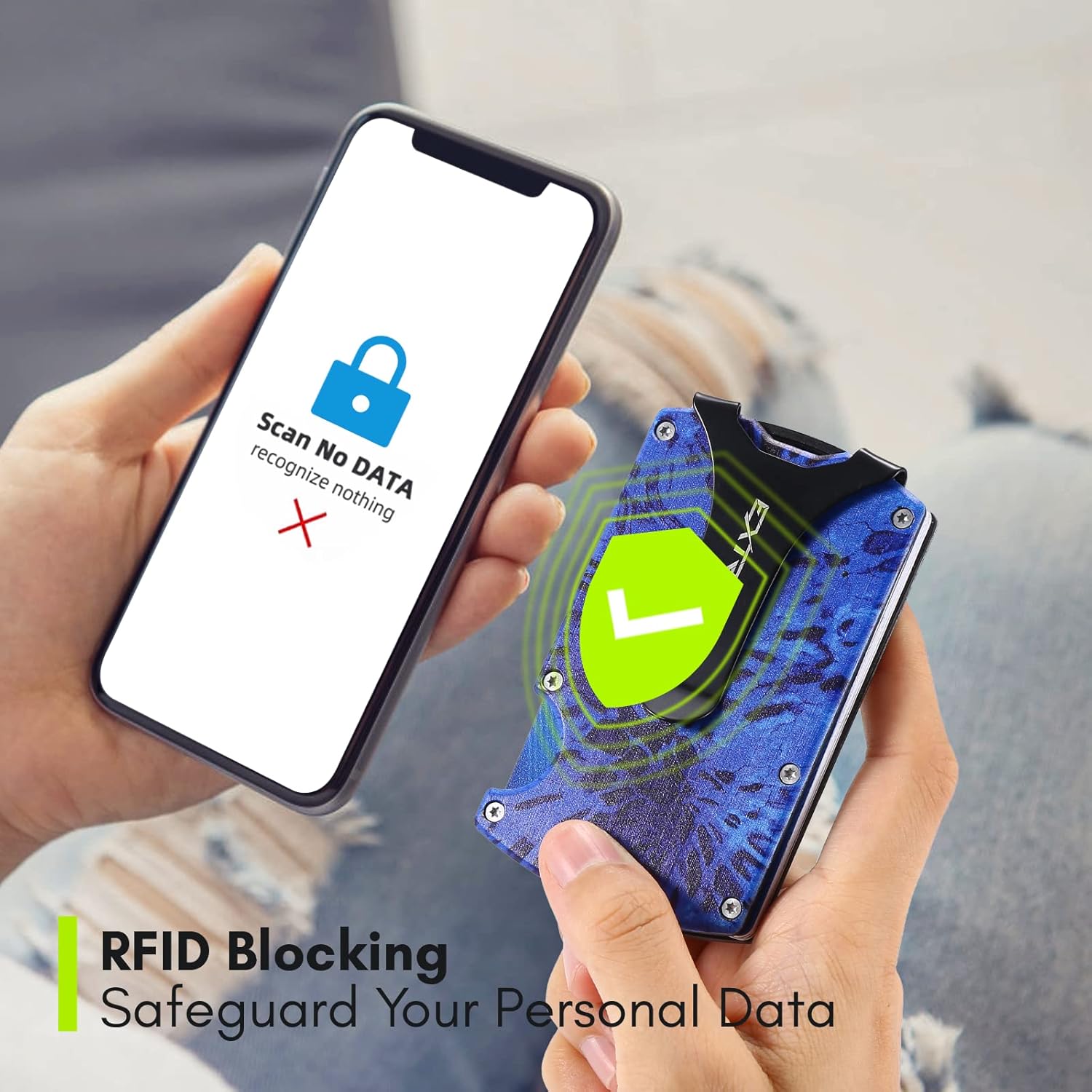 Vista 3 de Extremus Tactical Wallet Carbon Fiber Wallet Money Clip RFID Blocking Technology Carbon Fiber and Stainless-Steel Construction Holds 15 Cards Plus