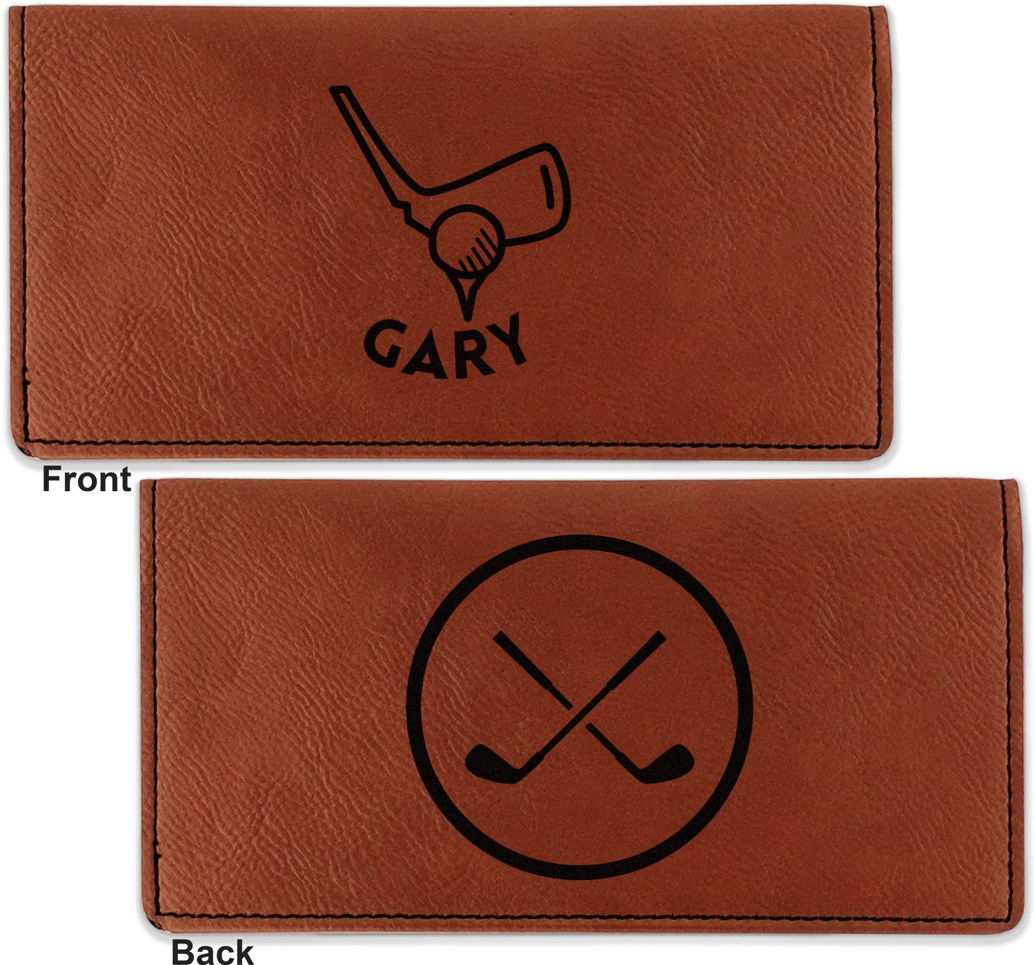 YouCustomizeIt Personalized Golf Leatherette Checkbook Holder - Double Sided